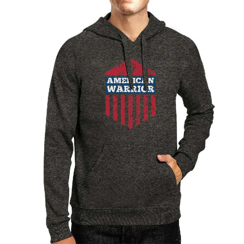 Weekend Comfort Wear American Warrior Unisex Graphic Hoodie Gift Dark Grey Crewneck Top
