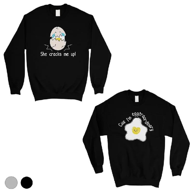 Casual Chic Wear Egg Crack Eggtraordinary Matching Sweatshirt Pullover Couples Gift