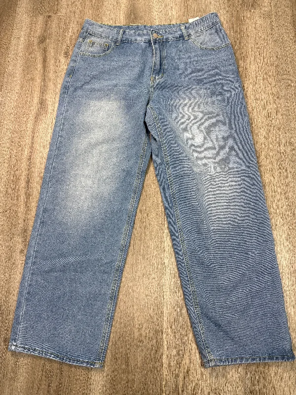 Elegant Wear Jeans Wide Leg By Clothes Mentor In Blue Denim, Size: Xl