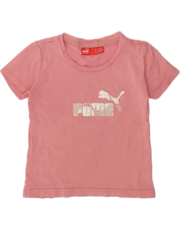 Breathable Design PUMA Baby Girls Graphic T-Shirt Top 18-24 Months Pink Cotton