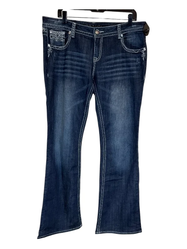Versatile Wear Jeans Wide Leg By Grace In Blue Denim, Size: 12