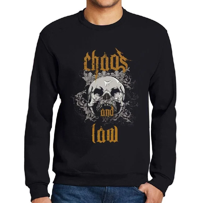 Avant-garde Design Ultrabasic - Homme Imprimé Graphique Sweat-Shirt Chaos and Law Noir Profond Avant-garde Design Ultrabasic - Homme Imprimé Graphique Sweat-Shirt Chaos and Law Noir Profond