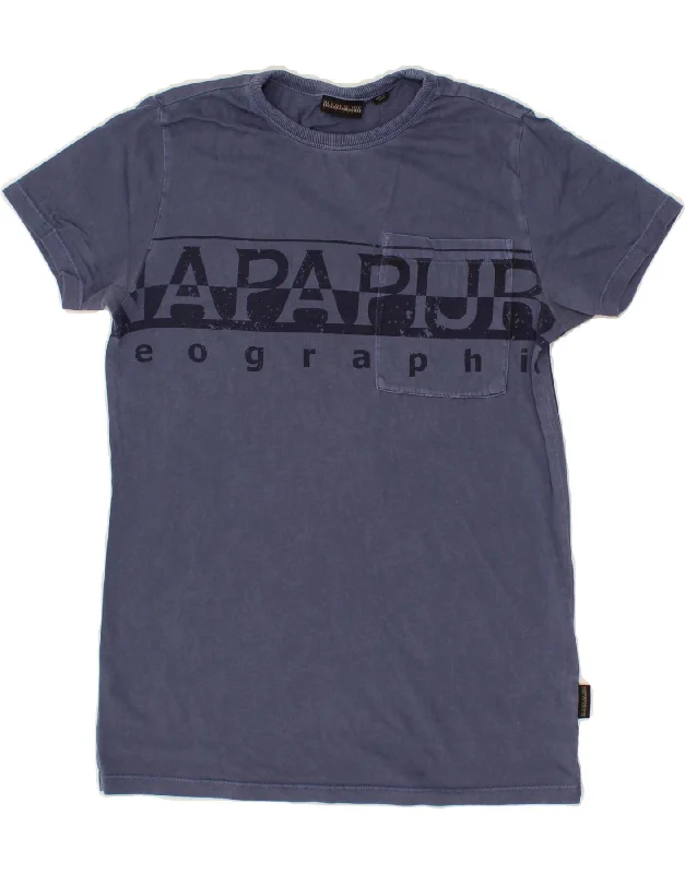 Comfortable Looks NAPAPIJRI Boys Graphic T-Shirt Top 13-14 Years Navy Blue Cotton
