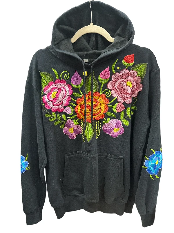 Goddess Outfit Zina Embroidered Hoodie Black