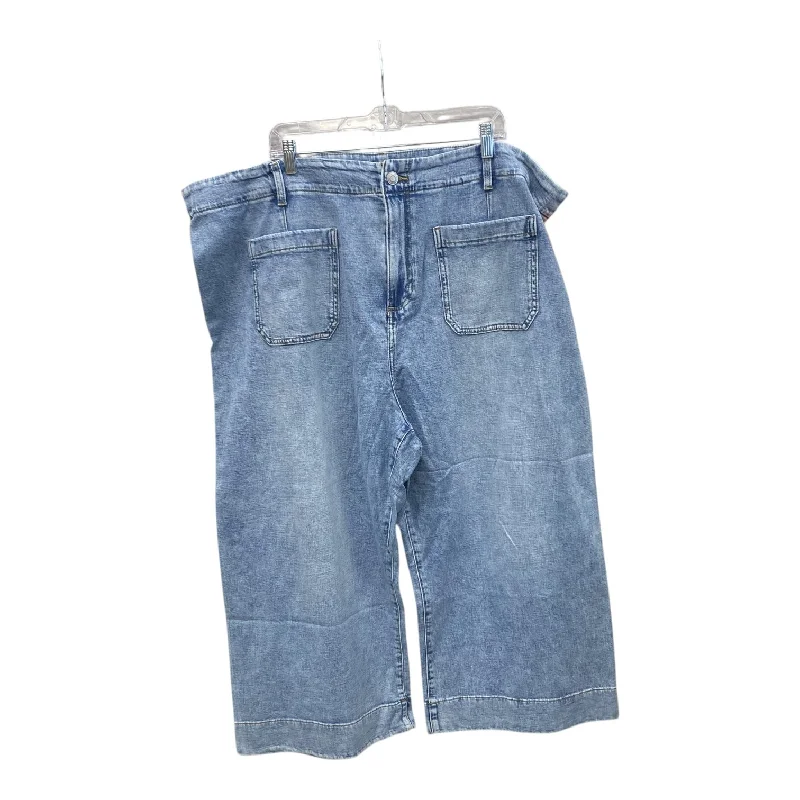 Comfort Fit Jeans Wide Leg By Lc Lauren Conrad In Blue Denim, Size:26