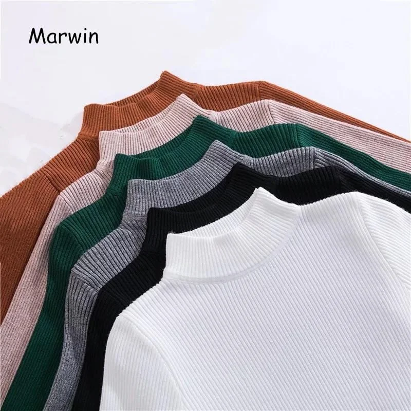Relaxed Fashion Marwin New-coming Autumn Winter Turtleneck Pullovers Sweaters Primer shirt long sleeve Short Korean Slim-fit tight sweater Relaxed Fashion Marwin New-coming Autumn Winter Turtleneck Pullovers Sweaters Primer shirt long sleeve Short Korean Slim-fit tight sweater