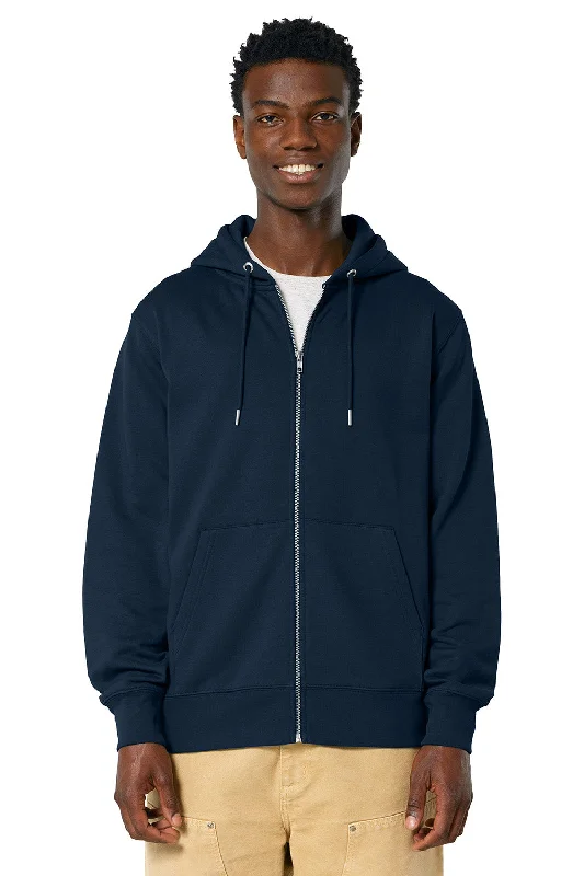 Design Must-have Stanley/Stella Mens Cultivator 2.0 Full Zip Hooded Sweatshirt Hoodie w/ Pockets - French Navy Blue - NEW Design Must-have Stanley/Stella Mens Cultivator 2.0 Full Zip Hooded Sweatshirt Hoodie w/ Pockets - French Navy Blue - NEW