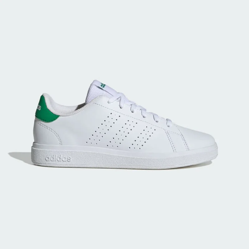 Soft Textures ADIDAS KID'S ADVANTAGE BASE 2.0 WHITE/GREEN SNEAKER