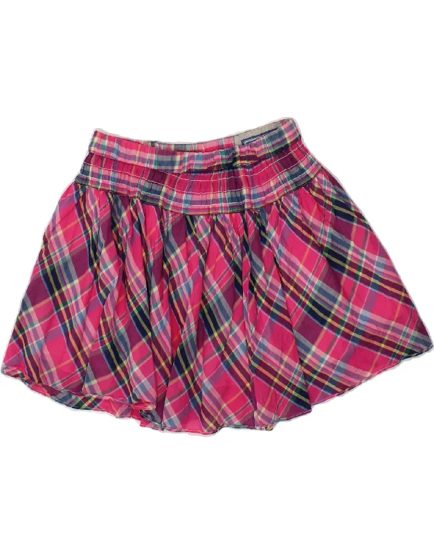 Soft Clothing SUPERDRY Girls Mini Skirt 14-15 Years Large W30 Pink Plaid Cotton
