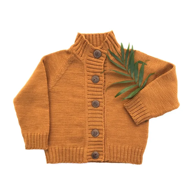 Must-have For Fashion Nooks Golden Spruce Merino Wool Knit Cardigan