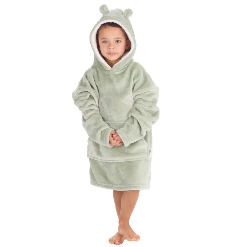 Classic Style Oversized Plush Hoodie - Sage Green (3-6yrs) (PK4) 18C936