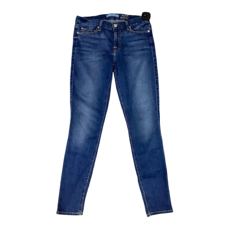 Low-key Luxury Jeans Cropped By 7 For All Mankind In Blue Denim, Size: 6