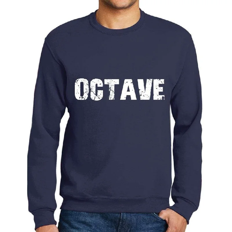 Goddess Outfit Men's Printed Graphic Sweatshirt Popular Words OCTAVE French Navy