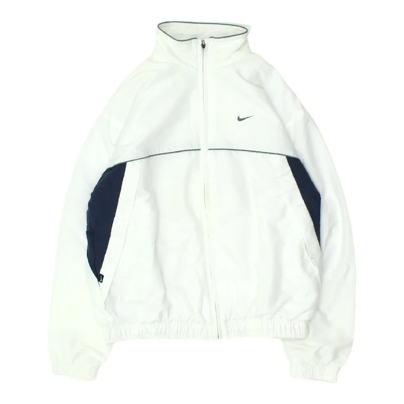 Cozy Outerwear Nike Kids White Full Zip Big Swoosh Track Jacket | Vintage 90s Tracksuit Boys Cozy Outerwear Nike Kids White Full Zip Big Swoosh Track Jacket | Vintage 90s Tracksuit Boys