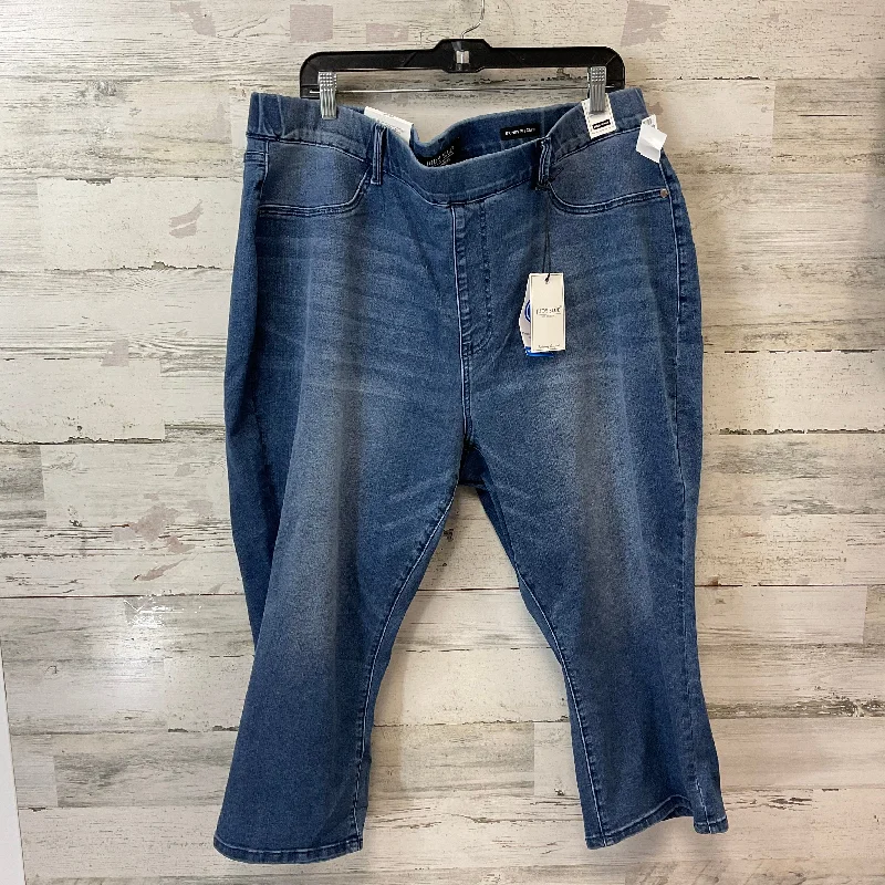 Weekend Comfort Wear Jeans Cropped By Judy Blue In Blue Denim, Size: 22