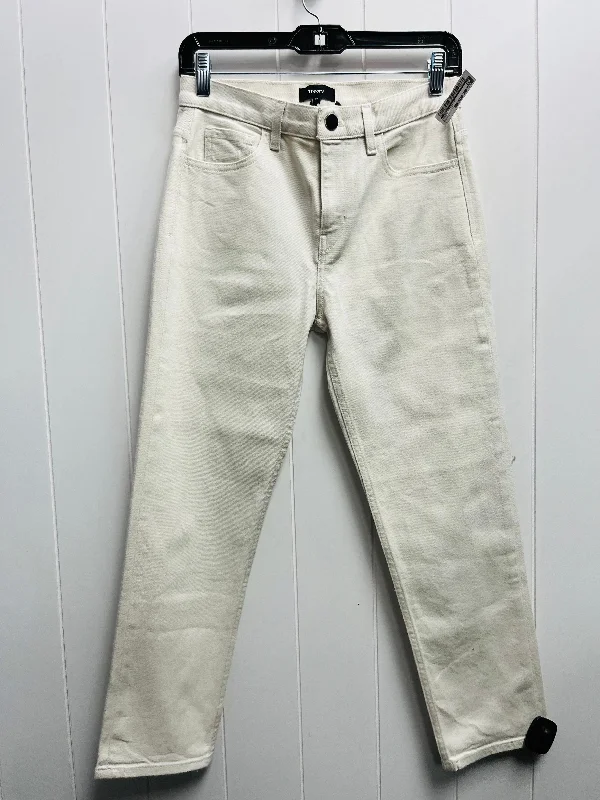 Soft And Comfortable Jeans Straight By Theory In Cream Denim, Size: 4