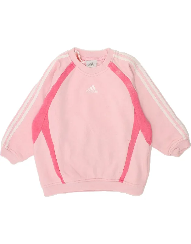 Relaxed Fit Wear ADIDAS Girls Sweatshirt Jumper 2-3 Years Pink Cotton