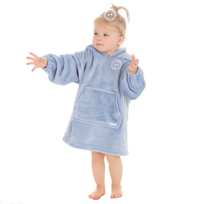 Tropical Style Oversized Plush Hoodie - Dusky Blue (18m-3yrs) (PK4) 18C906