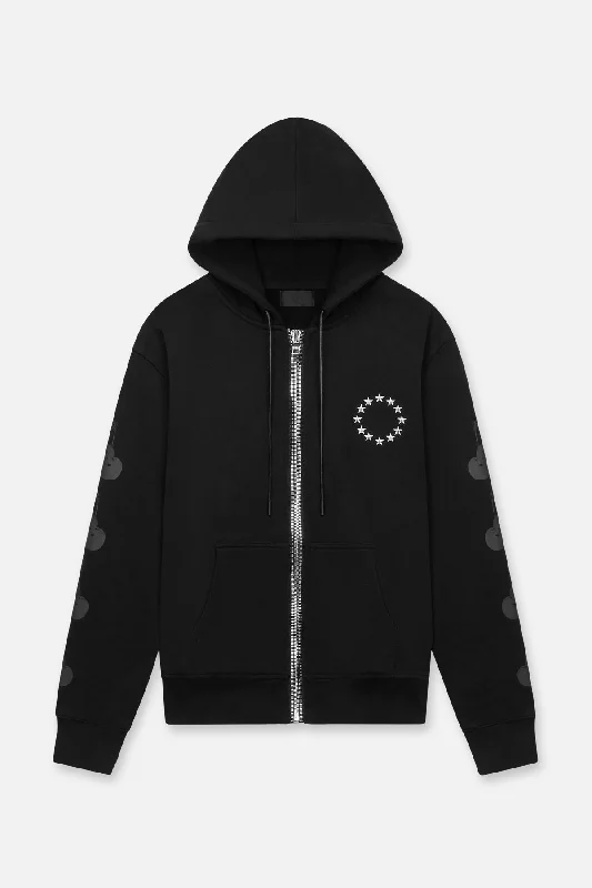Exquisite Craftsmanship FLOYD ZIP UP HOODIE | BLACK ON BLACK CHERRIES