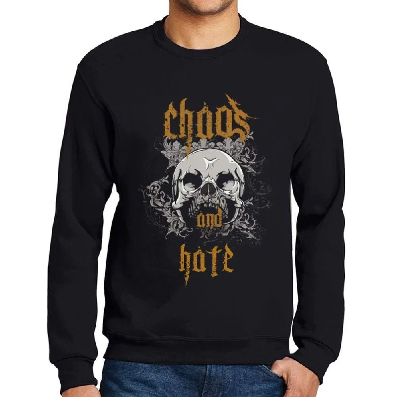 Timeless Comfort Ultrabasic - Homme Imprimé Graphique Sweat-Shirt Chaos and Hate Noir Profond Timeless Comfort Ultrabasic - Homme Imprimé Graphique Sweat-Shirt Chaos and Hate Noir Profond