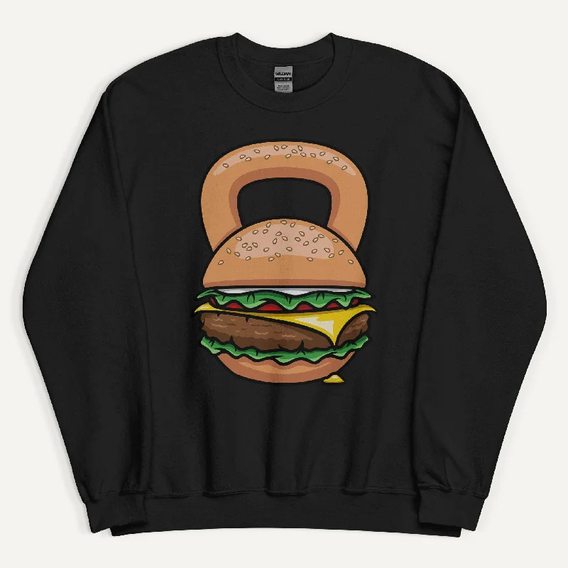 Exquisite Tailoring Burger Kettlebell Design Sweatshirt