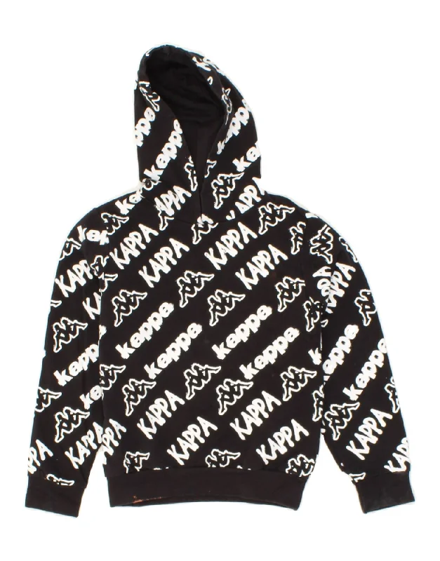 Comfy Pants KAPPA Boys Graphic Hoodie Jumper 7-8 Years Black Cotton