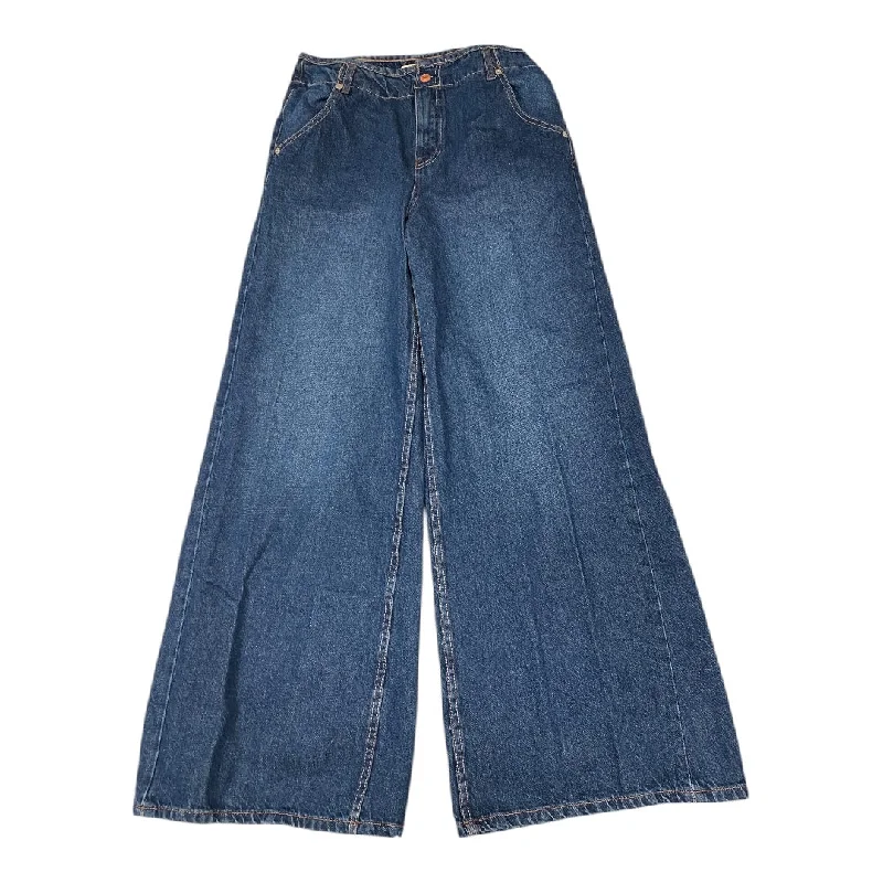 Comfy Chic Jeans Wide Leg By We The Free In Blue Denim, Size:10