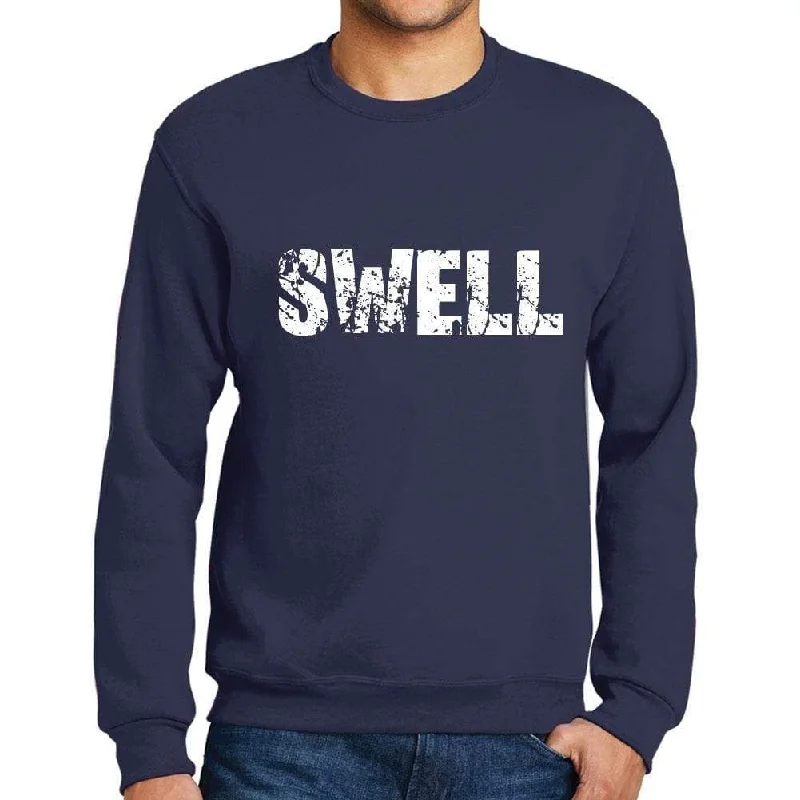 Fresh And Natural Men's Printed Graphic Sweatshirt Popular Words SWELL French Navy