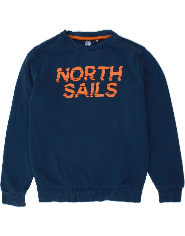 Easy Chic Wear NORTH SAILS Boys Graphic Sweatshirt Jumper 7-8 Years Navy Blue Cotton Easy Chic Wear NORTH SAILS Boys Graphic Sweatshirt Jumper 7-8 Years Navy Blue Cotton