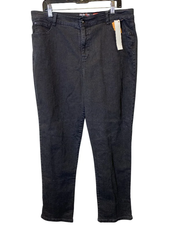 Versatile Itinerary Jeans Skinny By Style And Company In Black Denim, Size: 18