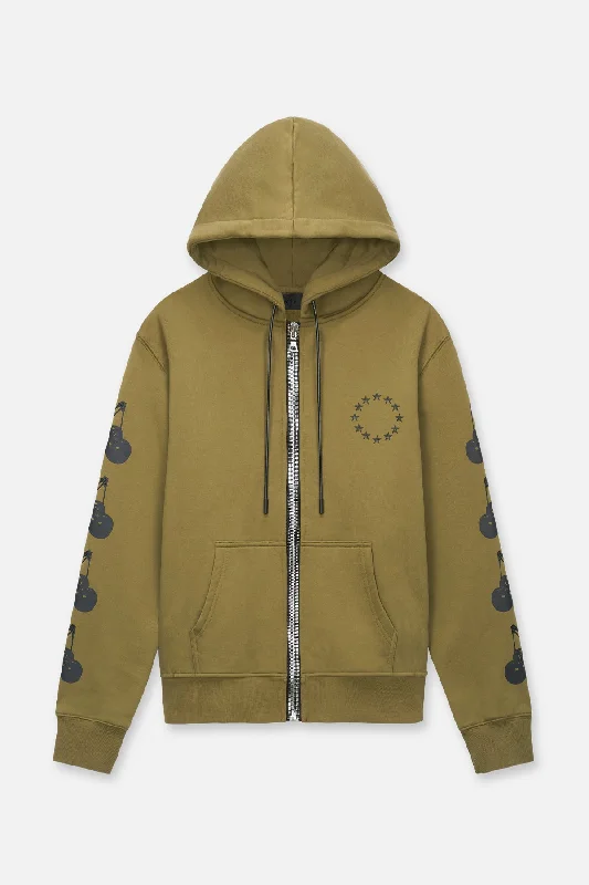 Perfect Tailoring FLOYD ZIP UP HOODIE | CHARTREUSE BLACK CHERRIES