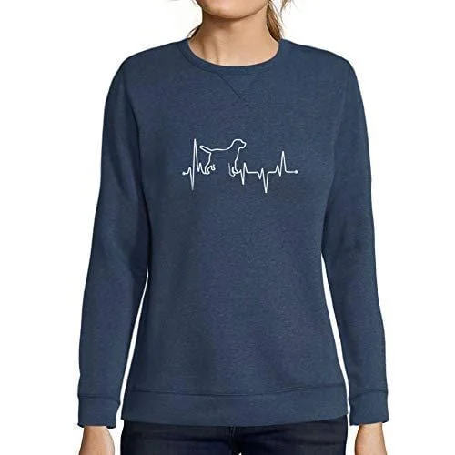 Sports Cool Ultrabasic - Femme Graphique Dog Lover Heartbeat Sweatshirt Action de Grâces Xmas Cadeau Idées Tee Gris Chiné Denim Sports Cool Ultrabasic - Femme Graphique Dog Lover Heartbeat Sweatshirt Action de Grâces Xmas Cadeau Idées Tee Gris Chiné Denim