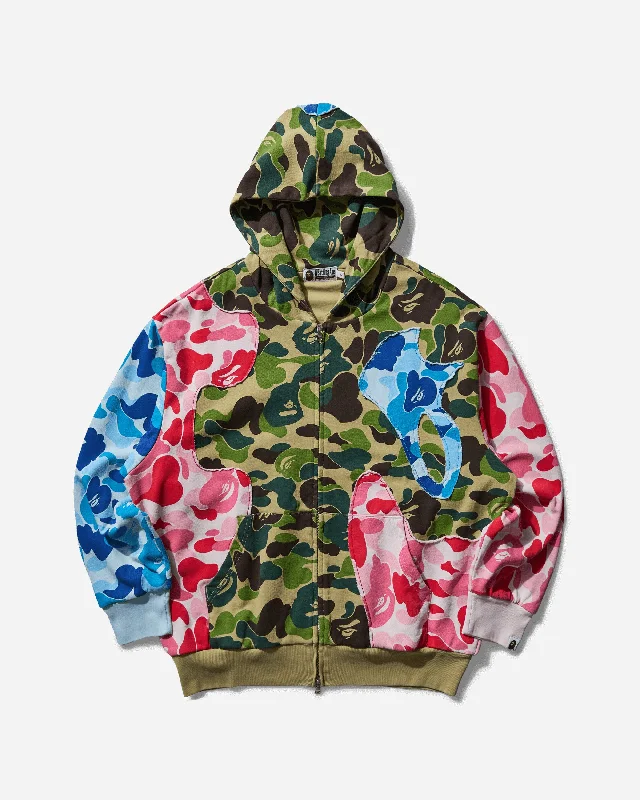 Warm Chic Men's ABC Camo Patchwork Zip Hoodie Multicolor