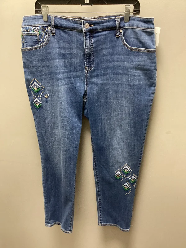 Trendy Wear Jeans Skinny By Chicos In Blue Denim, Size: 16
