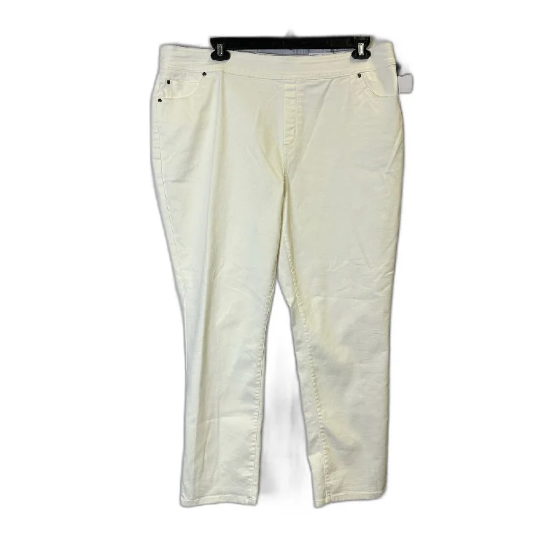 Casual Elegance Jeans Straight By Kim Rogers In White, Size: 18