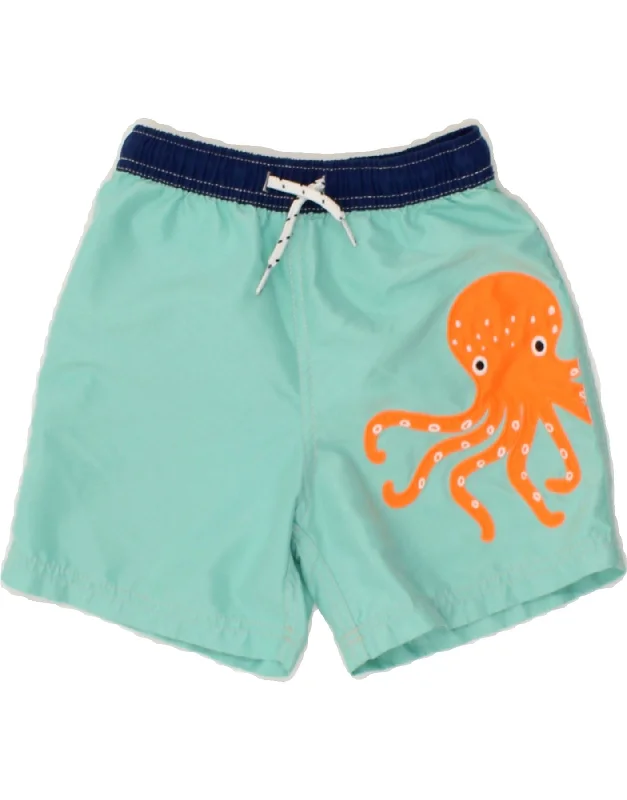Simple Elegance BODEN Boys Graphic Swimming Shorts 6-7 Years Turquoise Polyester
