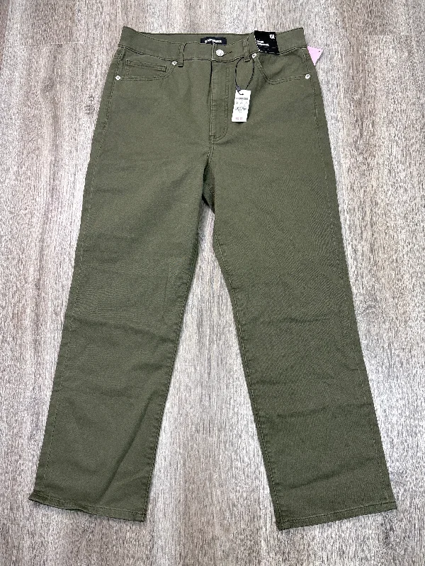 Versatile Style Jeans Straight By Express In Green Denim, Size: 10