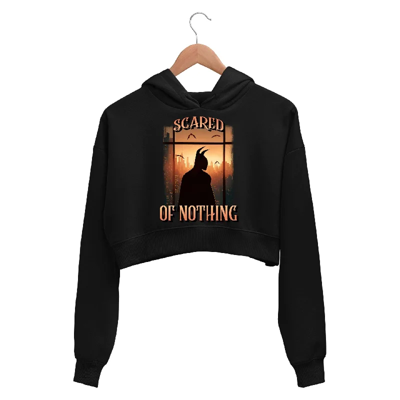 Soft Textures Superheroes Crop Hoodie - Scared Of Nothing