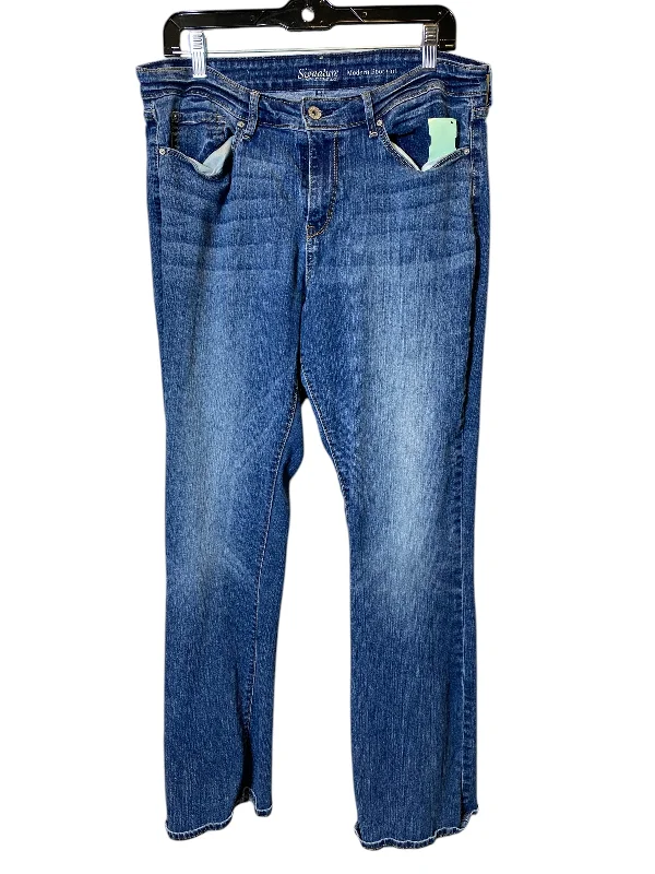 Warm Comfort Jeans Boot Cut By Cmc In Blue Denim, Size: 14