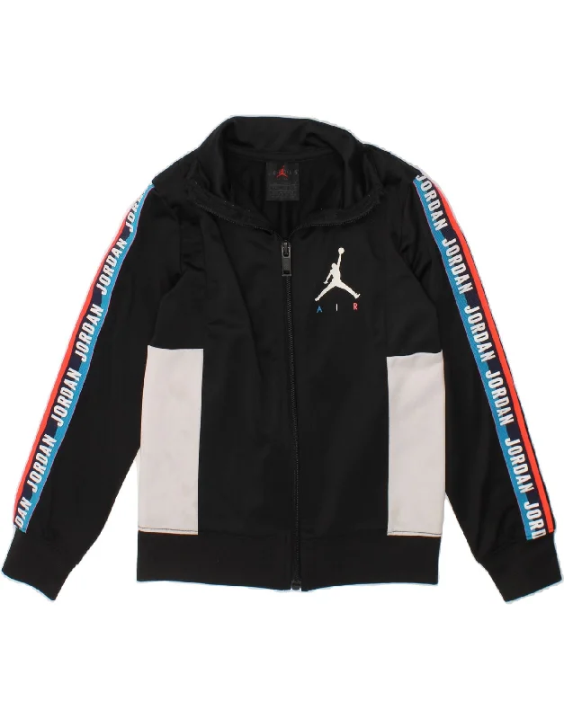 Weekend Comfort JORDAN Boys Graphic Tracksuit Top Jacket 3-4 Years XS Black Colourblock
