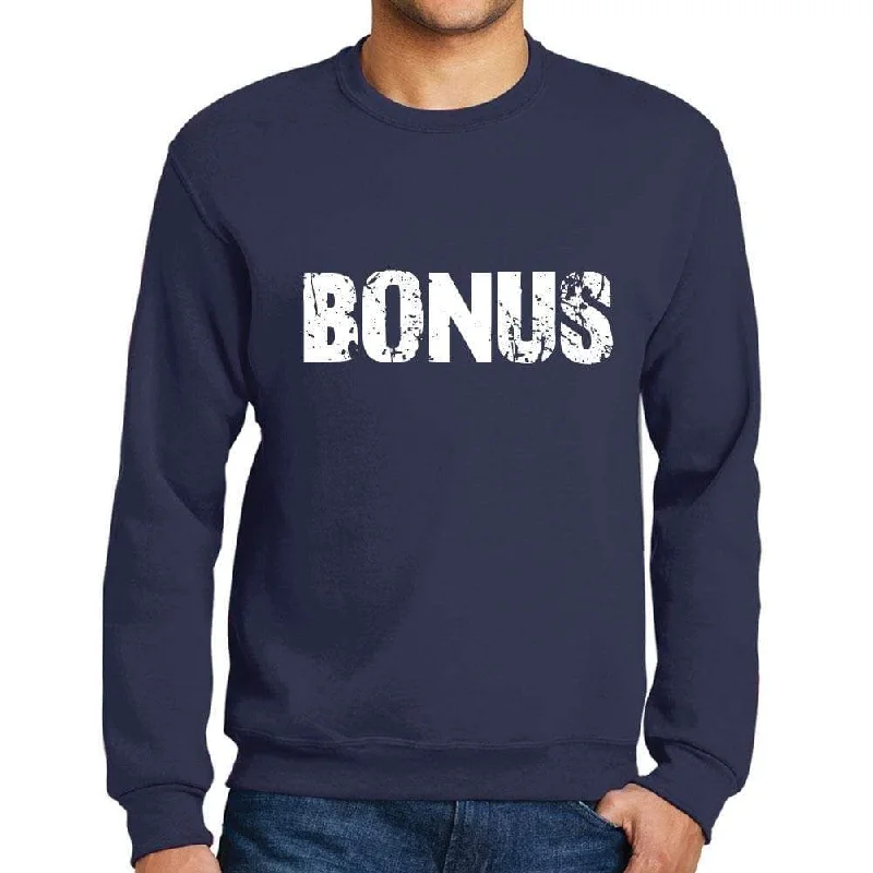 Fashion Concept Men's Printed Graphic Sweatshirt Popular Words BONUS French Navy
