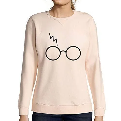 Cozy Street Style Ultrabasic - Femme Graphique Lunettes Cicatrice Éclair Sweatshirt Cadeau Idées Tee Rose Crémeux