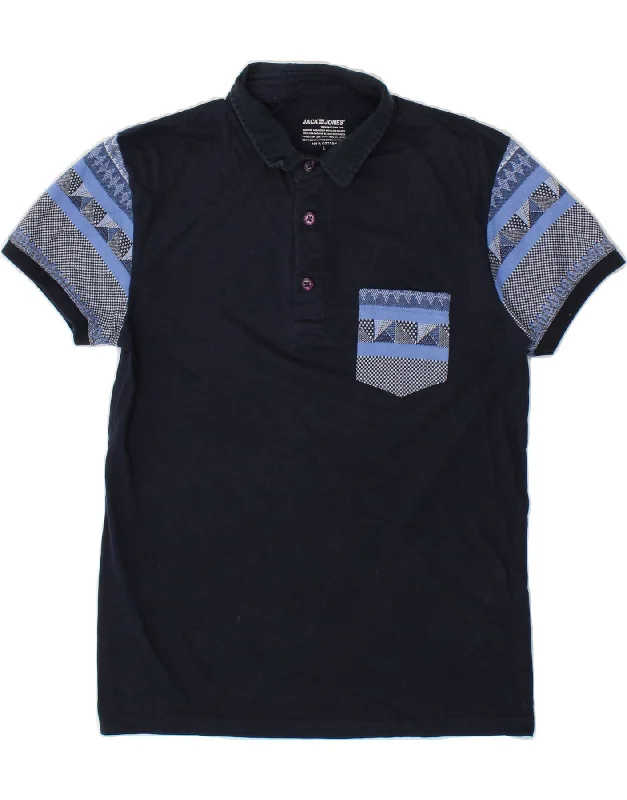 Elegant And Noble JACK & JONES Boys Polo Shirt 14-15 Years Large Navy Blue Colourblock Elegant And Noble JACK & JONES Boys Polo Shirt 14-15 Years Large Navy Blue Colourblock
