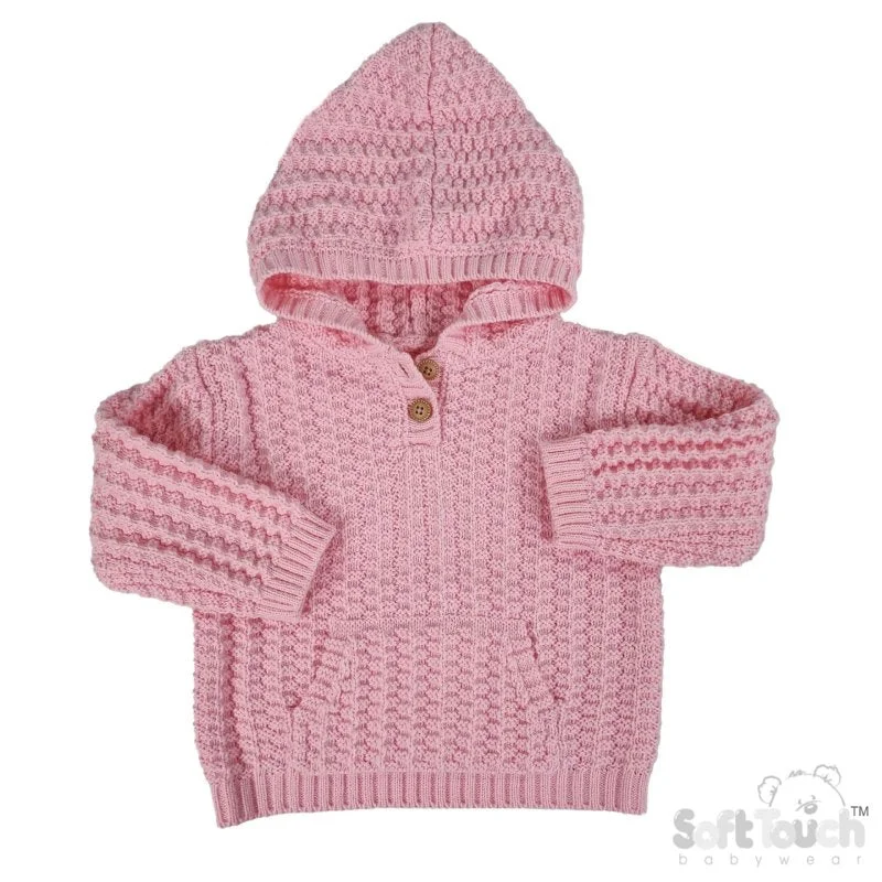 Exquisite Design Cable Knit Hoodie - Pink (6-24m) (PK6) HD18-P
