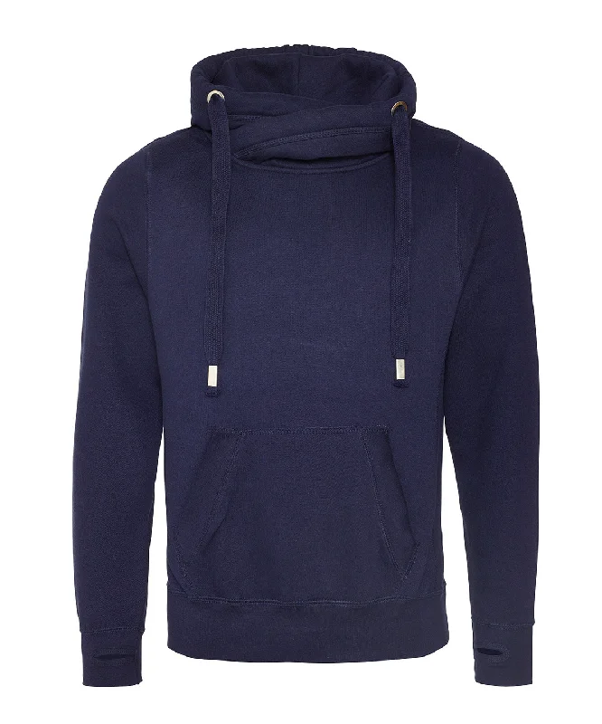 Trendy Comfort Wear Oxford Navy - Cross neck hoodie