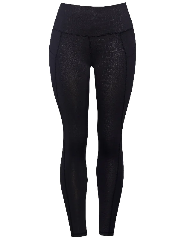 Effortless Comfort 26" inseam 3D Printed Yoga Pants CROCODILE