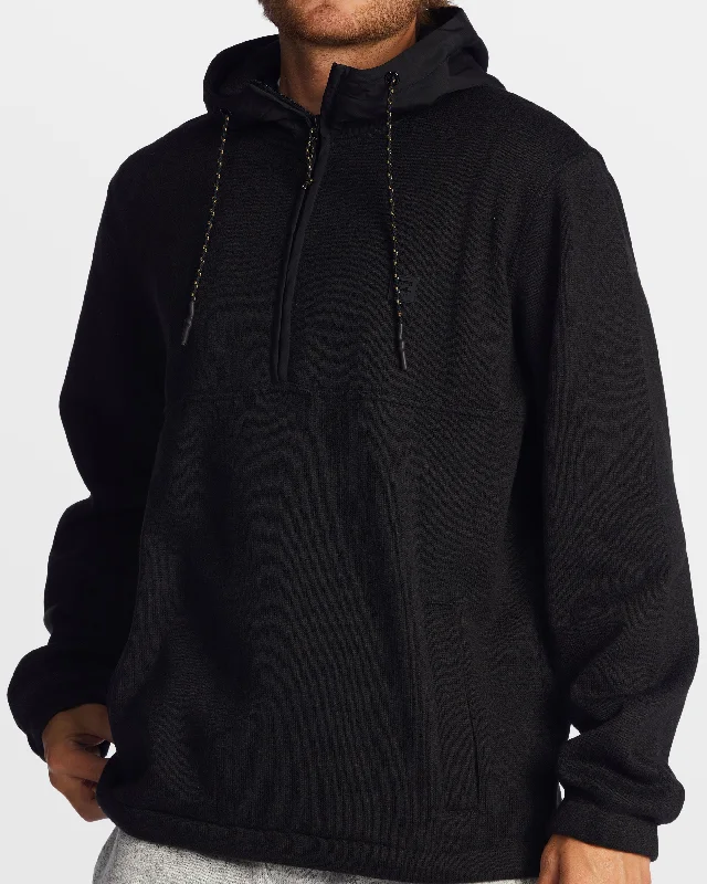 Elegant Design A/Div Boundary Hooded Half-Zip Pullover - Black Heather