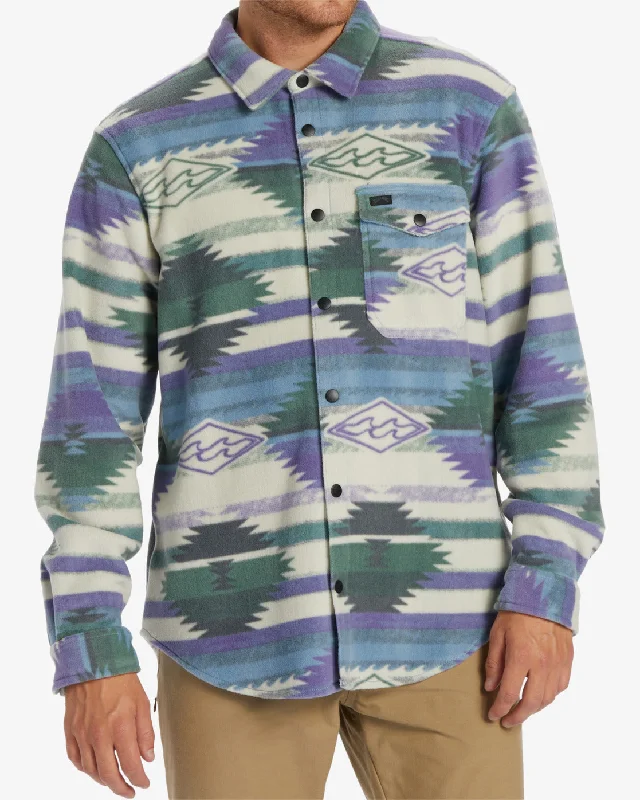 Exquisite Embroidery A/Div Furnace Long Sleeve Flannel Shirt - Washed Blue