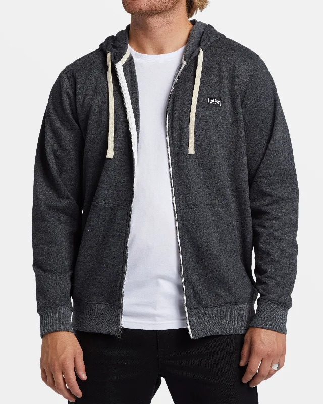 Fresh And Natural All Day Zip Hoodie - Black Heather