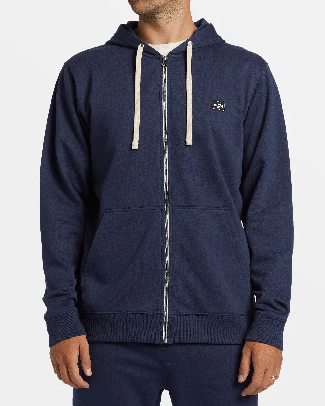 Unique Design All Day Zip Hoodie - Dusty Navy